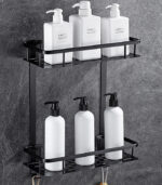 Estante de baño rectangular doble